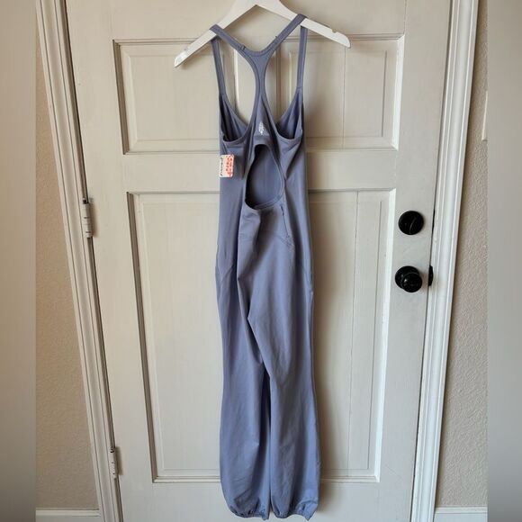 NWT Free People Let’s Bounce Onesie Jumpsuit Slate Blue Dusted Cerulean - Picture 3 of 6
